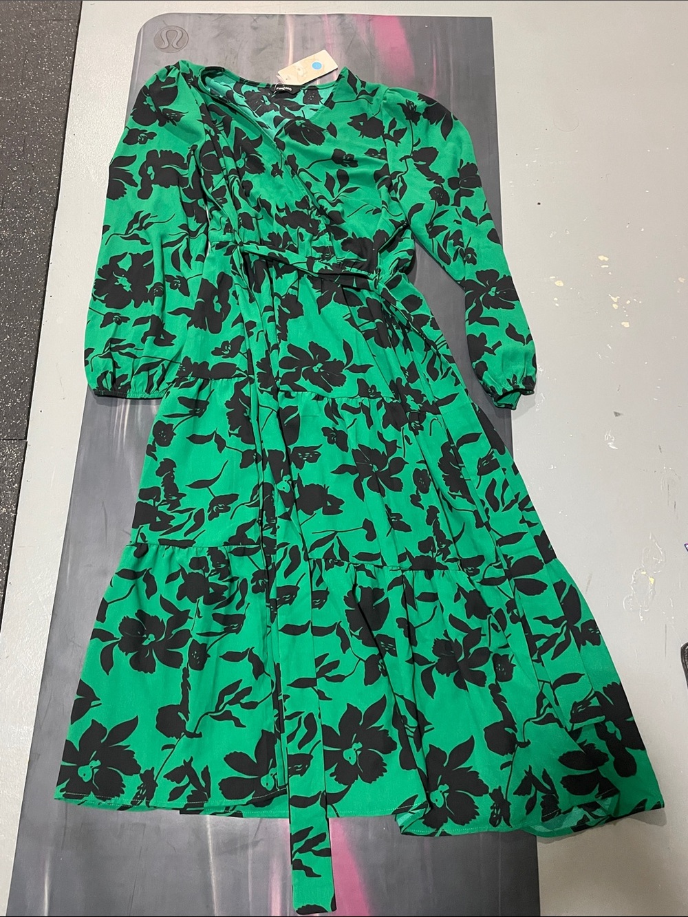 Green Floral Wrap Maxi Dress